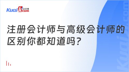 注册会计师与高级会计师的区别你都知道吗