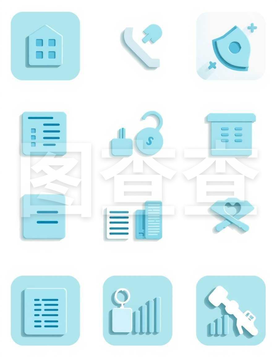 会计服务和贸易业务图标集。